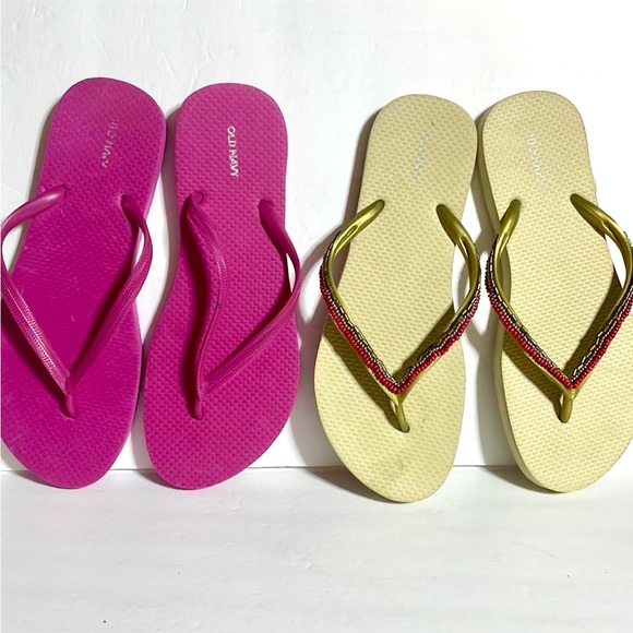 Bundle lot 2 pairs of Old Navy flip-flops sandals one with beads women Sz 7.5 - Picture 7 of 7